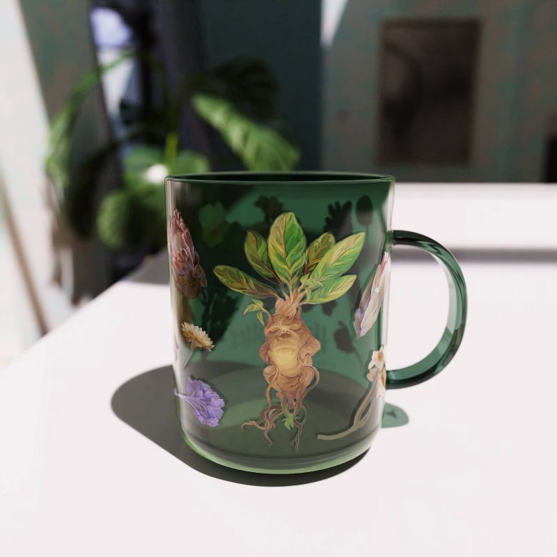 slide 4 of 5, Zak Designs 14.5oz Harry Potter Kaya Glass Mug Black, 14.5 oz