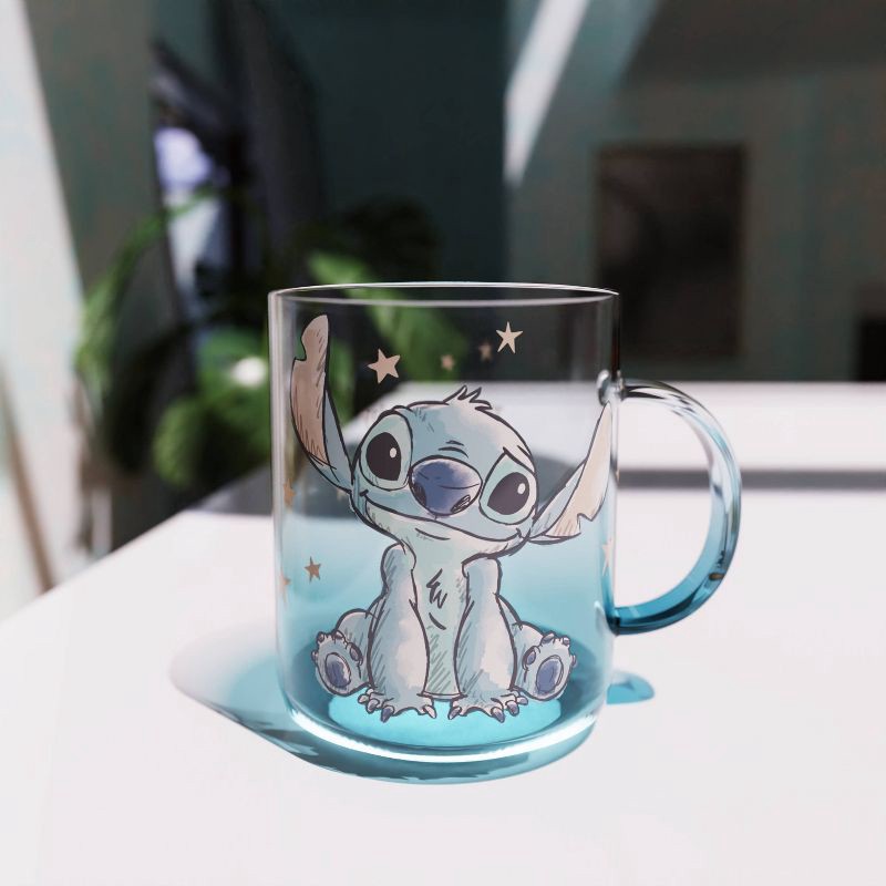 slide 4 of 5, Zak Designs 14.5oz Stitch Kaya Glass Mug Blue, 14.5 oz