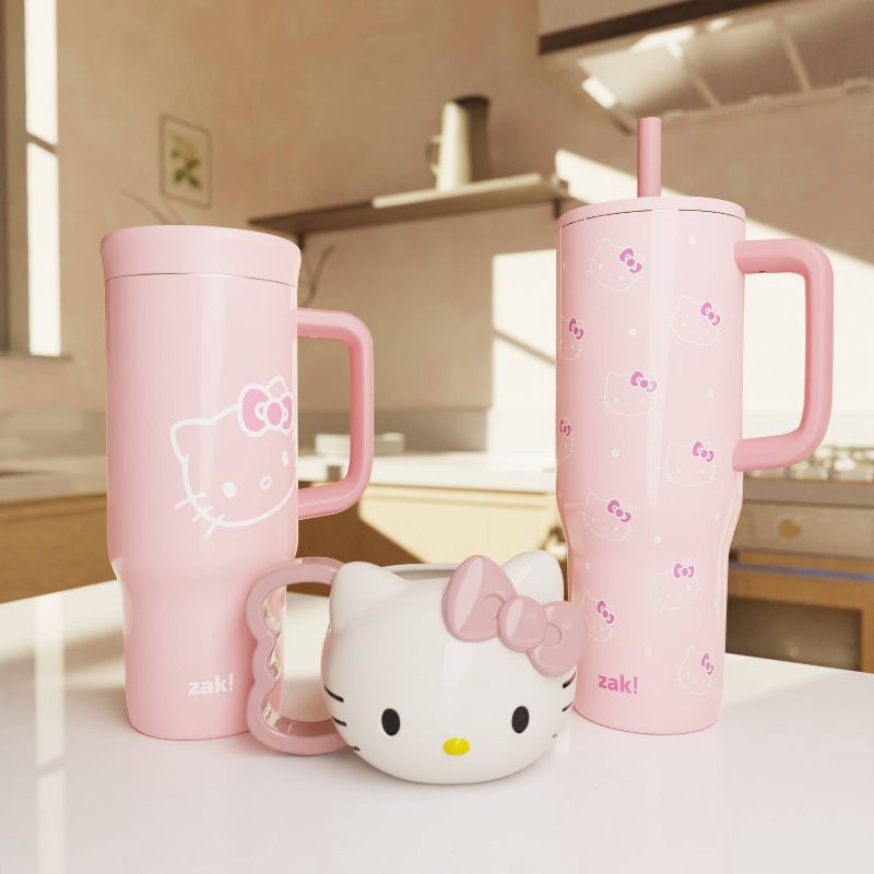 slide 6 of 6, Zak Designs 24oz Hello Kitty Stainless Steel Sutton Tumbler with Slide Lid Pink, 24 oz