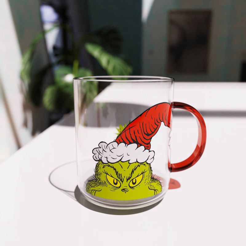 slide 4 of 5, Zak Designs 14.5oz Grinch Kaya Glass Mug Clear, 14.5 oz