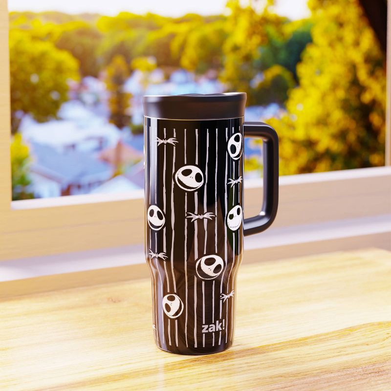 slide 5 of 6, Zak Designs 24oz Nightmare Before Christmas Stainless Steel Vacuum Sutton Tumbler with Slide Lid Black, 24 oz
