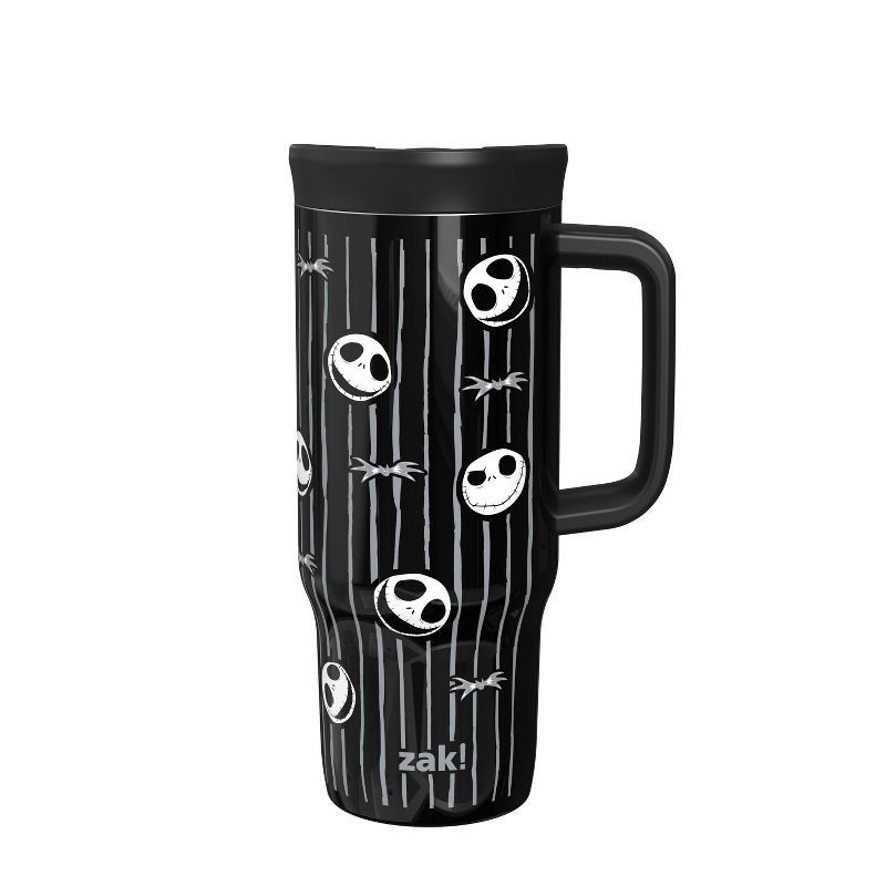slide 1 of 6, Zak Designs 24oz Nightmare Before Christmas Stainless Steel Vacuum Sutton Tumbler with Slide Lid Black, 24 oz