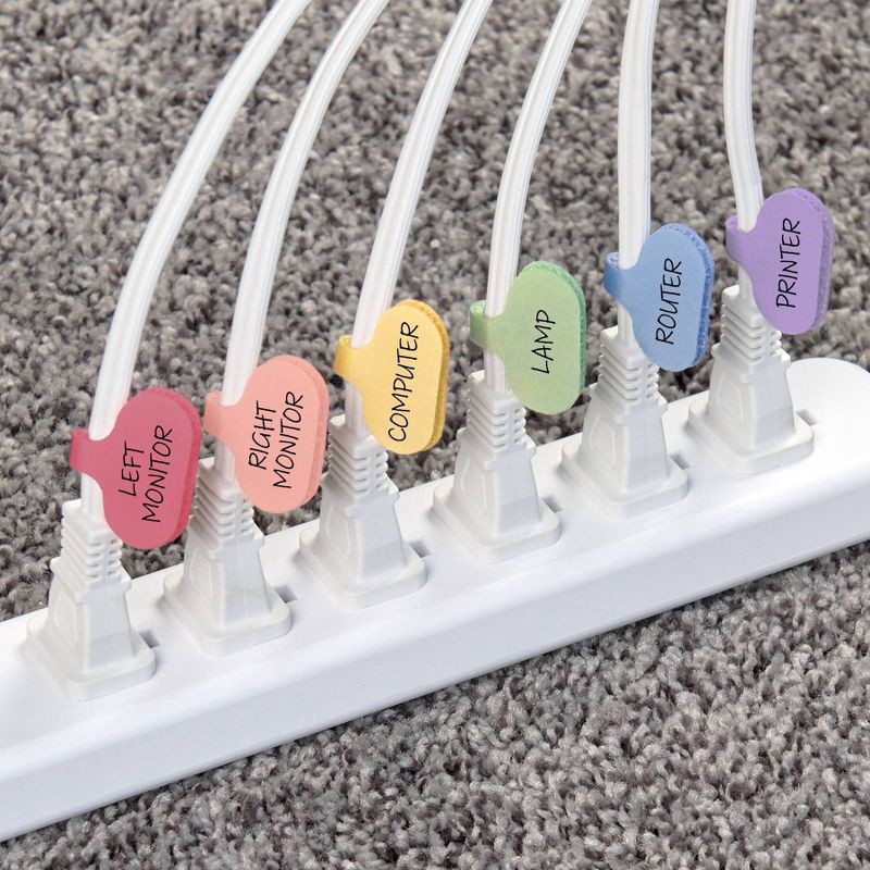 slide 2 of 8, Wrap-It Cable Labels Regular 16pk Macaron, 16 ct