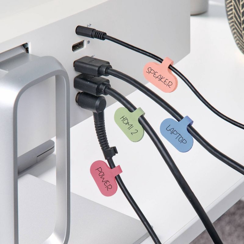 slide 5 of 8, Wrap-It Cable Labels Regular 16pk Macaron, 16 ct