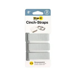 Wrap-It 3pk 8" Cinch-Straps Pebble Gray