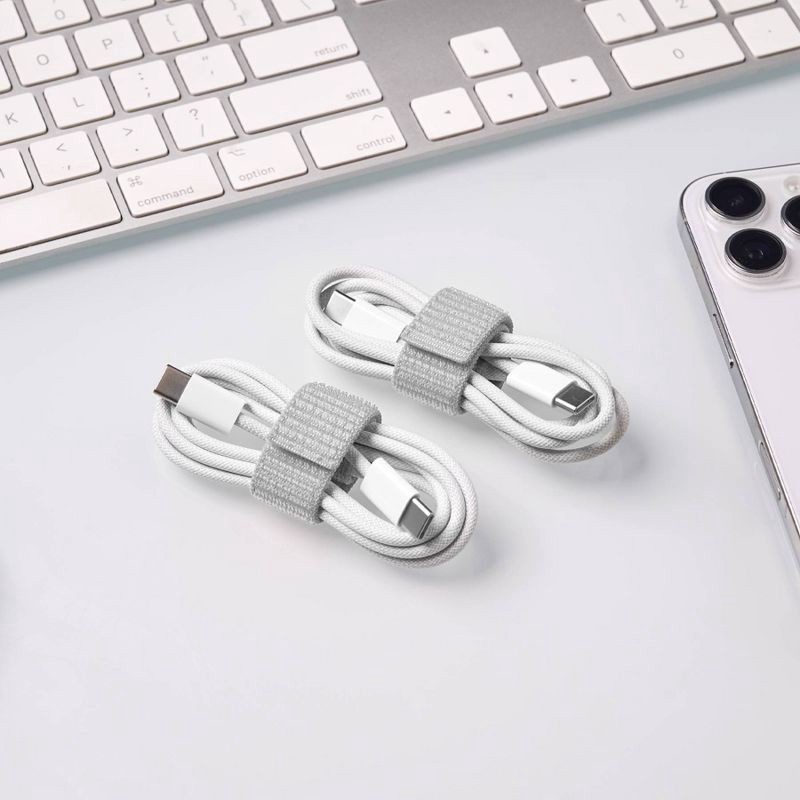 slide 2 of 5, Wrap-It 4pk 5" Cinch-Straps Pebble Gray, 4 ct