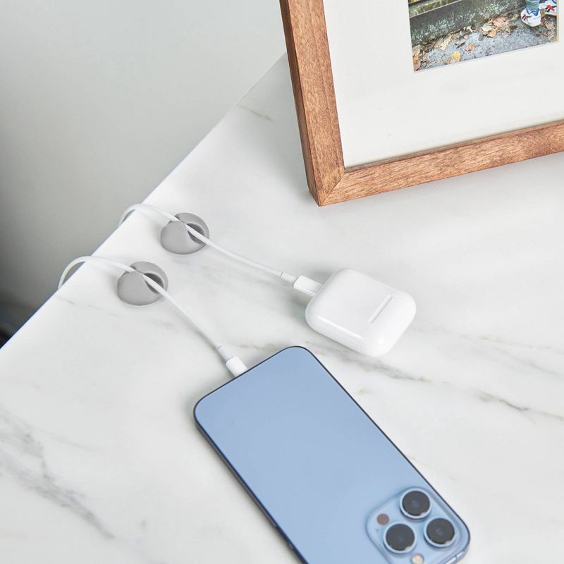 slide 5 of 6, Wrap-It Cable Clips Single 10pk Pebble Gray, 10 ct