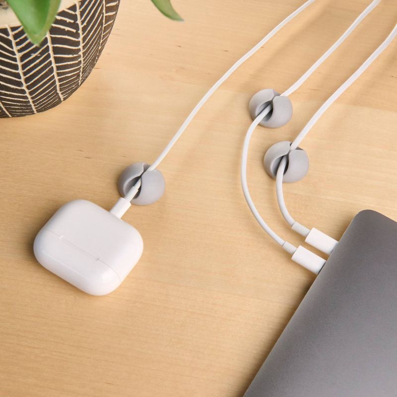 slide 6 of 6, Wrap-It Cable Clips Single 10pk Pebble Gray, 10 ct