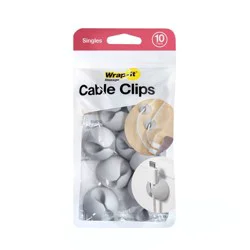 Wrap-It Cable Clips Single 10pk Pebble Gray