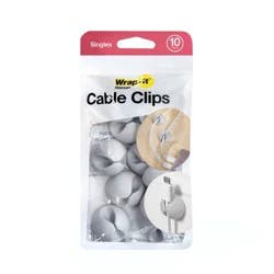 Wrap-It Cable Clips Single 10pk Pebble Gray
