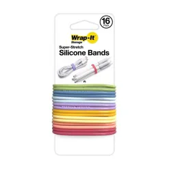 Wrap-It Super-Stretch Silicone Bands 16pk Macaron
