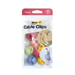 Wrap-It Cable Clips Single 10pk Macaron