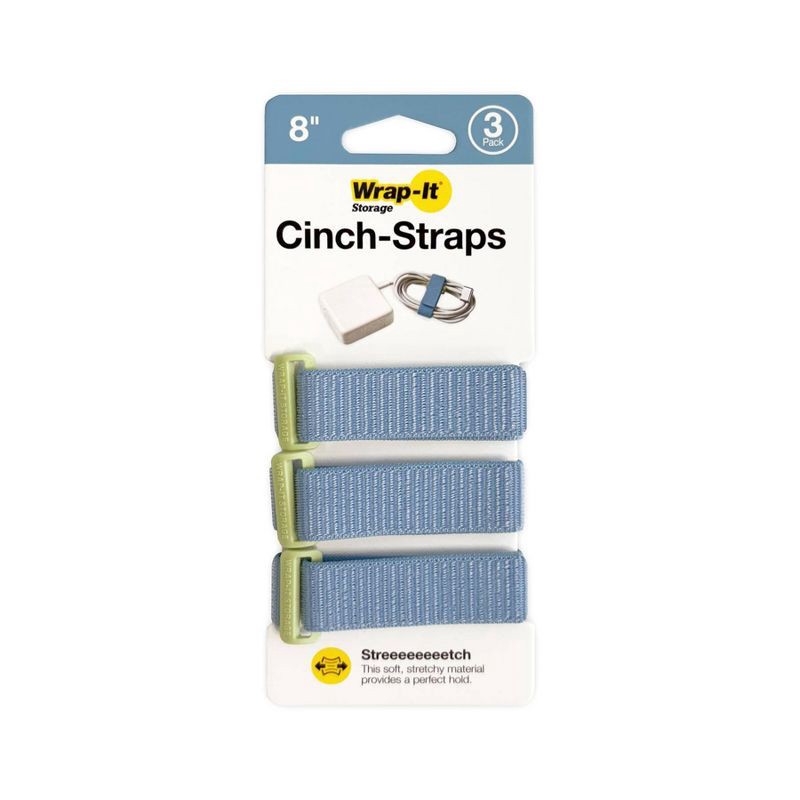 slide 1 of 5, Wrap-It Cinch-Straps 8" 3pk Macaron, 3 ct