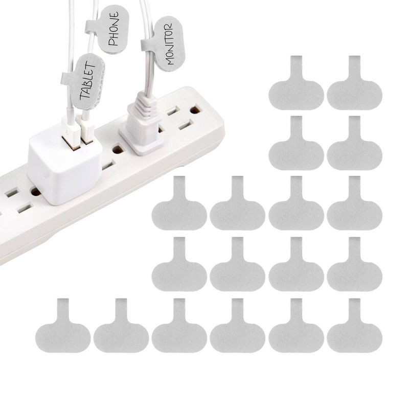 slide 3 of 6, Wrap-It 16pk Cable Labels Regular Pebble Gray, 16 ct