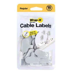 Wrap-It 16pk Cable Labels Regular Pebble Gray 16 ct | shipt