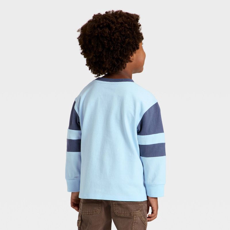 slide 3 of 4, Toddler Boys' Long Sleeve Textured Knit T-Shirt - Cat & Jack™ Aqua Blue 12M, 1 ct