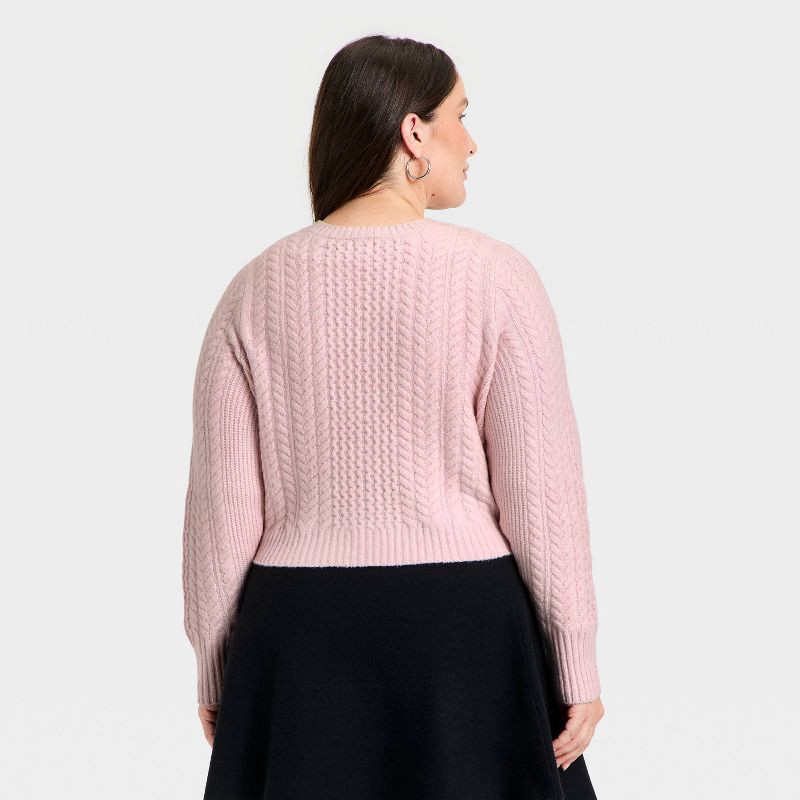slide 2 of 3, Women's Long Sleeve Bow Cardigan Sweater - A New Day™ Pink XXL, 1 ct
