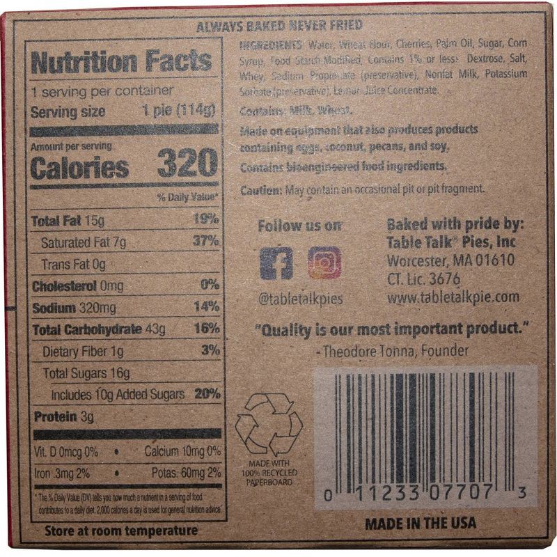 slide 2 of 3, Table Talk Pies Table Talk Baked Cherry Pies - 4oz, 4 oz