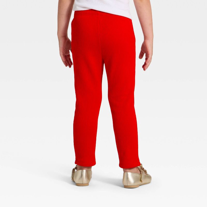 slide 2 of 3, Toddler Girls' Ribbed Leggings - Cat & Jack™ Red 3T, 1 ct