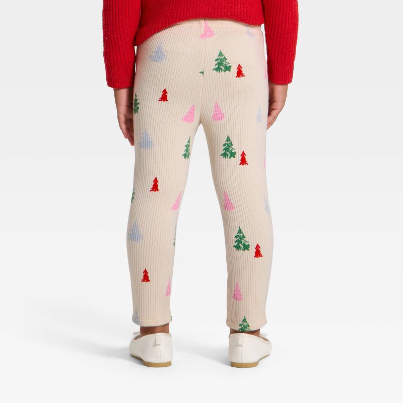 slide 2 of 3, Toddler Girls' Ribbed Leggings - Cat & Jack™ Cream 18M, 1 ct