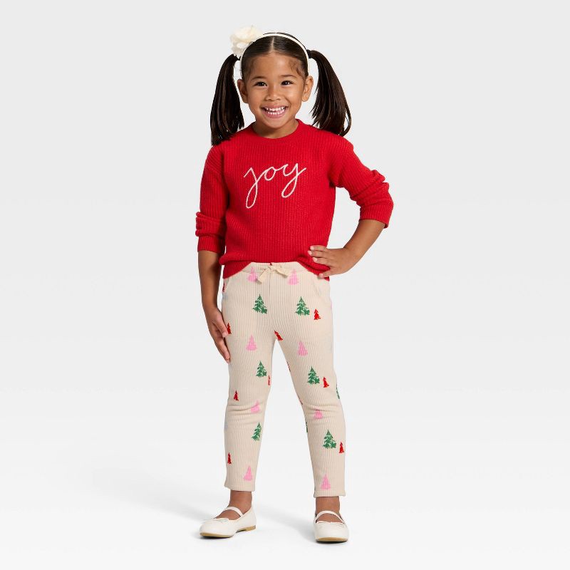 slide 3 of 3, Toddler Girls' Ribbed Leggings - Cat & Jack™ Cream 2T, 1 ct