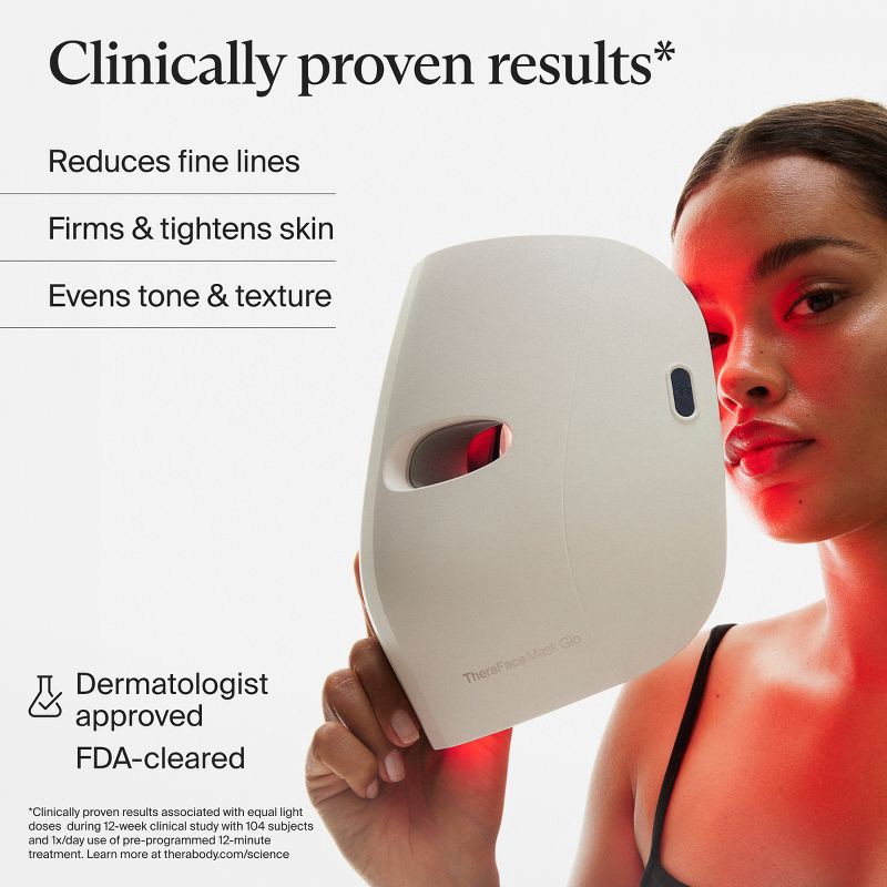slide 2 of 12, Therabody TheraFace Mask Glo Clinically Proven LED Skincare Mask With Massage and 504 LEDs For Radiant Skin, 1 ct