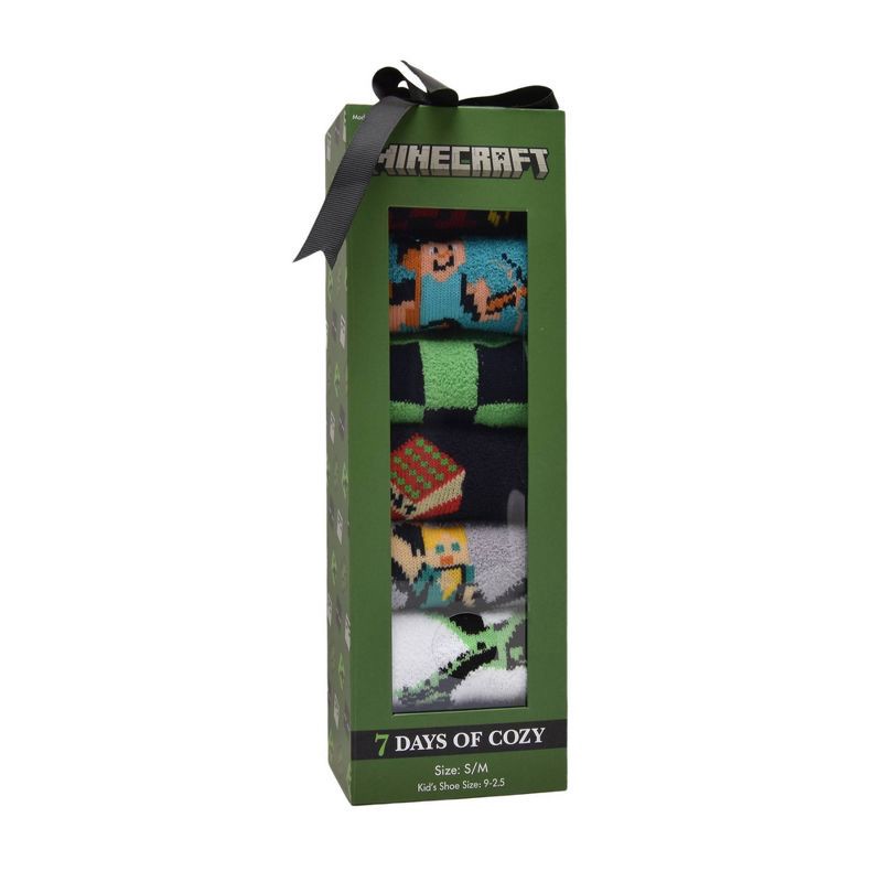 slide 2 of 4, Boys' Minecraft 7 Days Of Cozy Socks - M/L, 1 ct