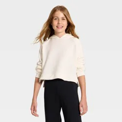 Girls' Modal Pullover Hoodie - All In Motion™ Cream XS