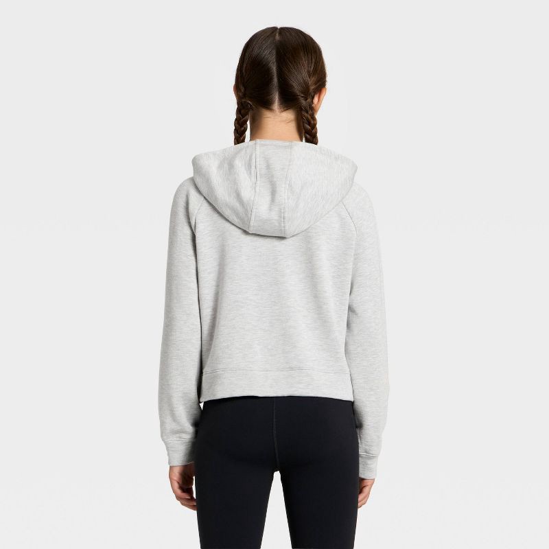 slide 2 of 3, Girls' Modal Pullover Hoodie - All In Motion™ Heather Gray L, 1 ct