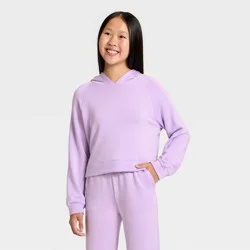 Girls' Modal Pullover Hoodie - All In Motion™ Lilac Purple S