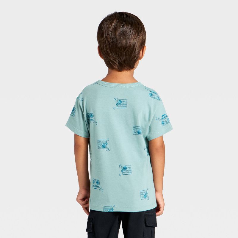 slide 3 of 3, Toddler Boys' Short Sleeve Favorite T-Shirt - Cat & Jack™ Slate Blue 3T, 1 ct