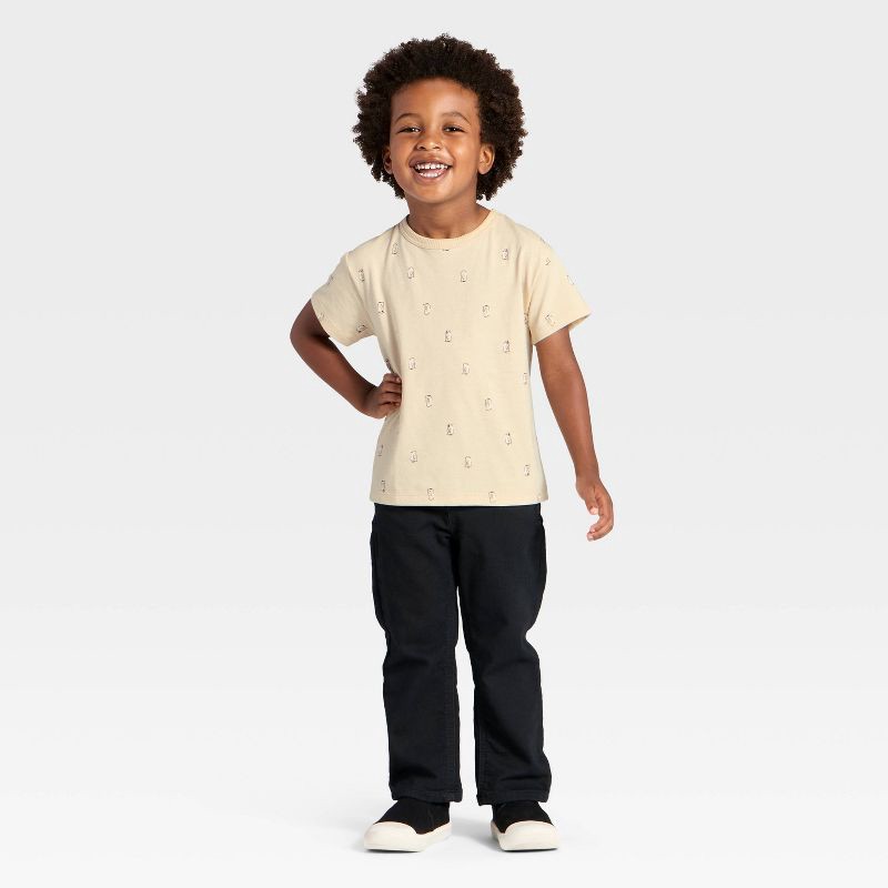 slide 3 of 3, Toddler Boys' Short Sleeve Favorite T-Shirt - Cat & Jack™ Khaki 4T, 1 ct