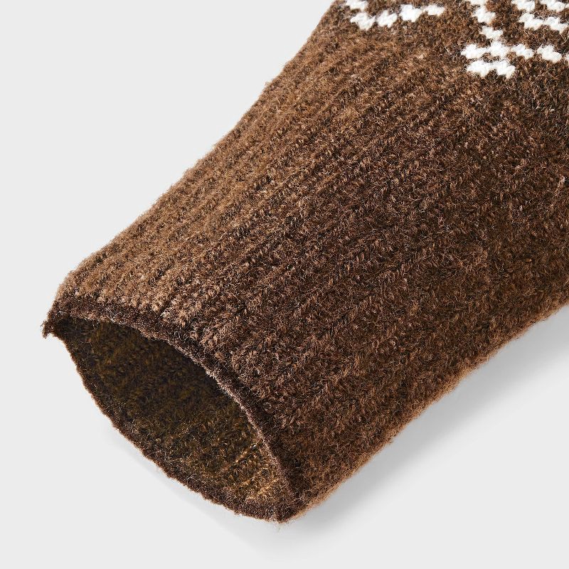 slide 4 of 5, Fair Isle Pattern Beanie & Gloves 2pc Set - Universal Thread™ Brown, 2 ct