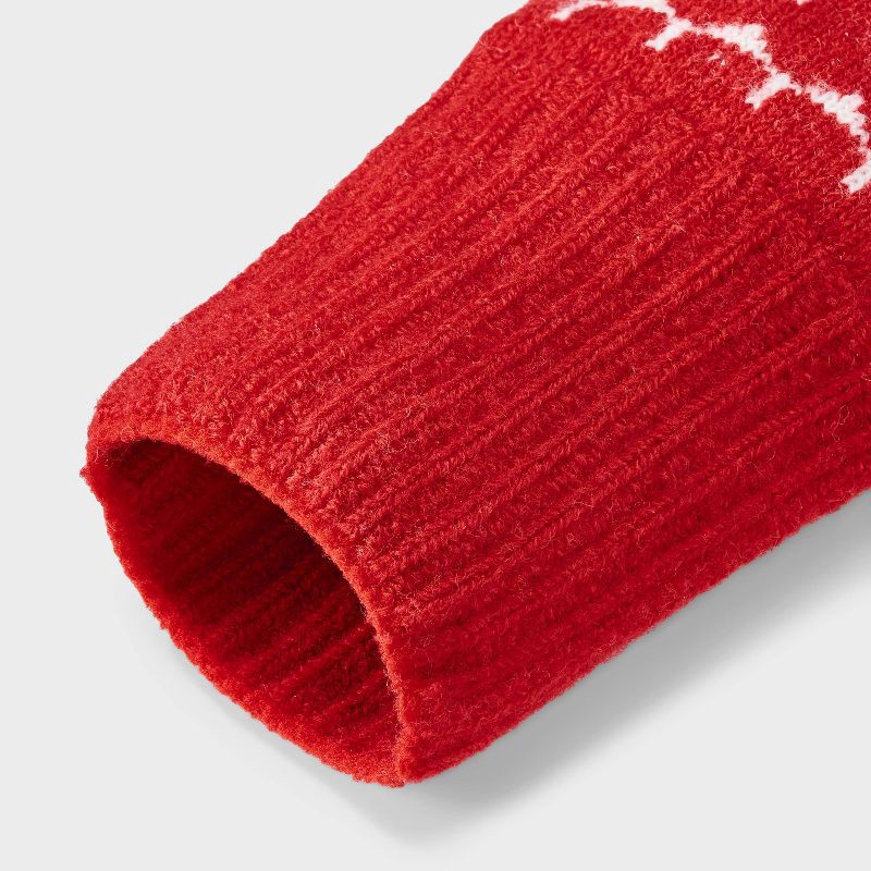 slide 4 of 5, Fair Isle Pattern Beanie & Gloves 2pc Set - Universal Thread™ Red, 2 ct