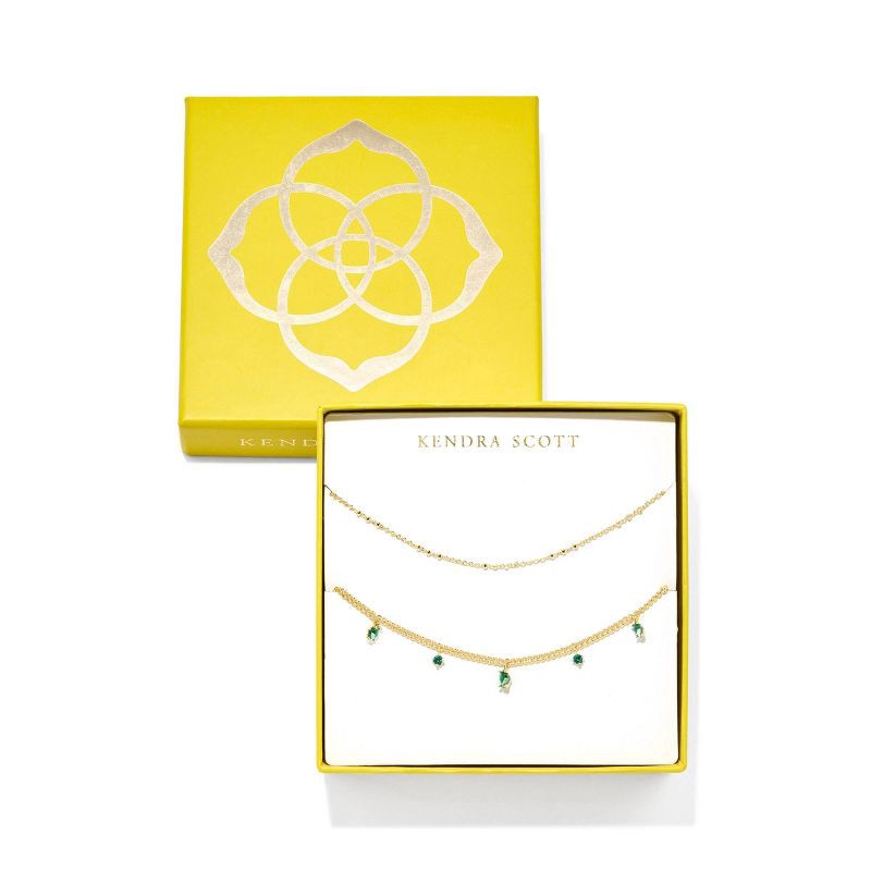 slide 1 of 1, Kendra Scott Meridith Necklace Set 2pc - Green Mix, 2 ct