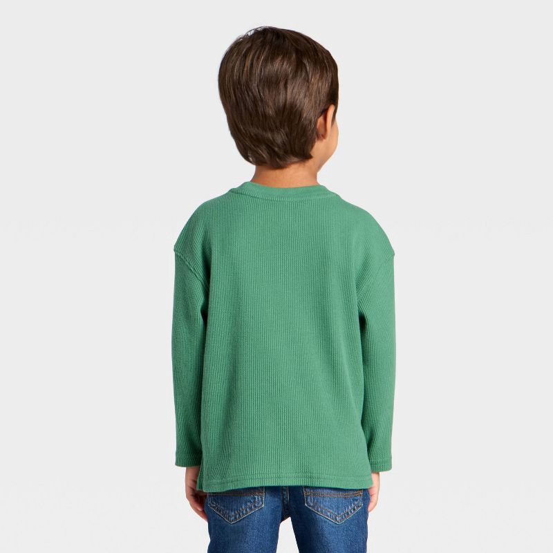 slide 3 of 4, Toddler Boys' Long Sleeve Thermal Shirt - Cat & Jack™ Green 5T, 1 ct