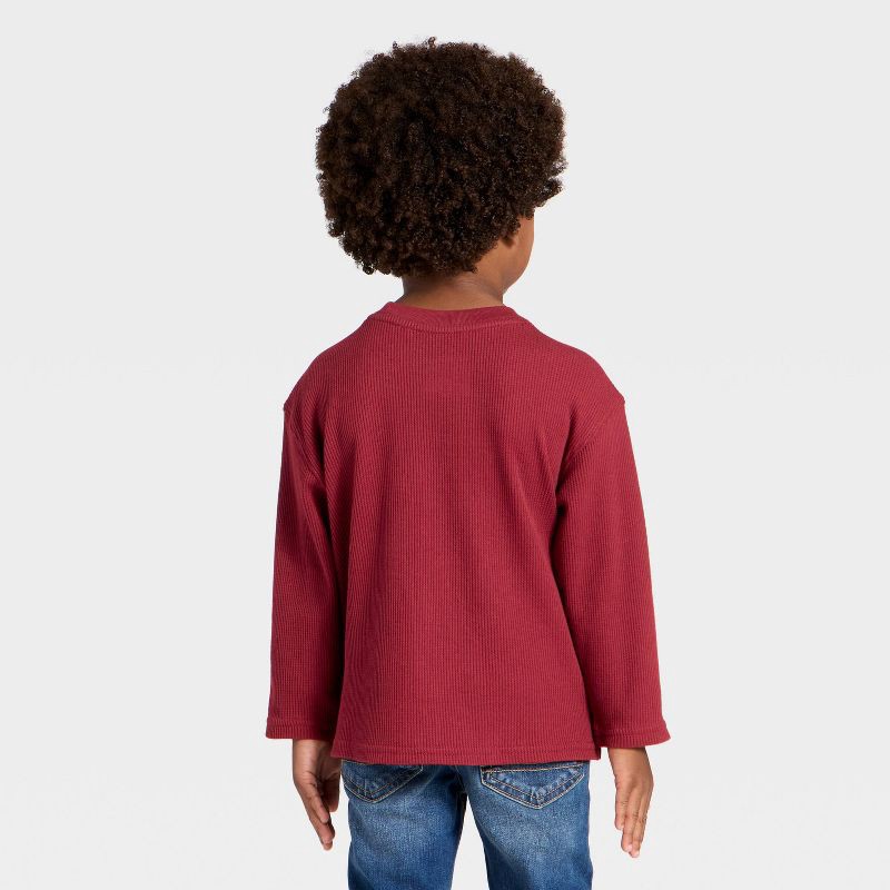 slide 2 of 3, Toddler Boys' Long Sleeve Thermal Shirt - Cat & Jack™ Maroon 5T, 1 ct