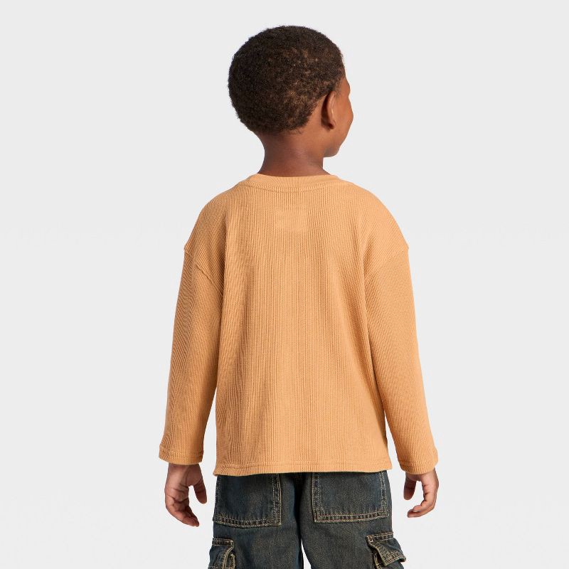 slide 2 of 3, Toddler Boys' Long Sleeve Thermal Shirt - Cat & Jack™ Brown 18M, 1 ct