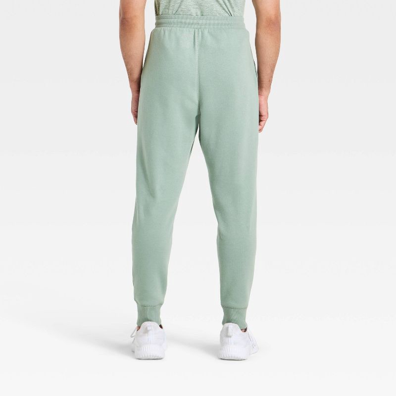 slide 3 of 3, Men's Active Comfort Cotton Fleece Jogger Pants - All In Motion™ Sage Green L, 1 ct