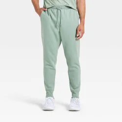 Men's Active Comfort Cotton Fleece Jogger Pants - All In Motion™ Sage Green L
