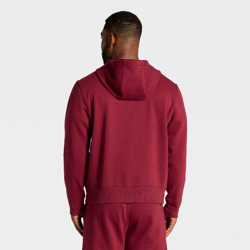 slide 2 of 3, Men's Active Comfort Cotton Fleece Full Zip Hooded Sweatshirt - All In Motion™ Wine Red XXL, 1 ct