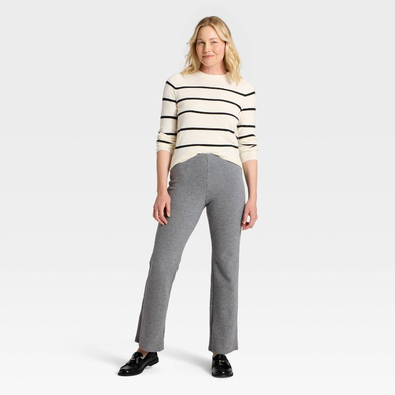 slide 3 of 3, Women's Brushed Pull-On Pants - A New Day™ Gray L, 1 ct
