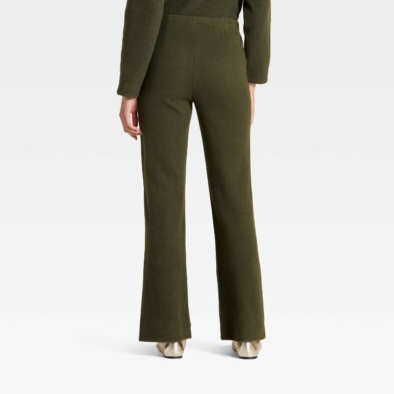 slide 2 of 3, Women's Brushed Pull-On Pants - A New Day™ Olive M, 1 ct