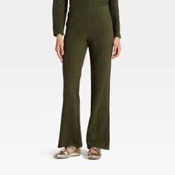Women's Brushed Pull-On Pants - A New Day™ Olive M