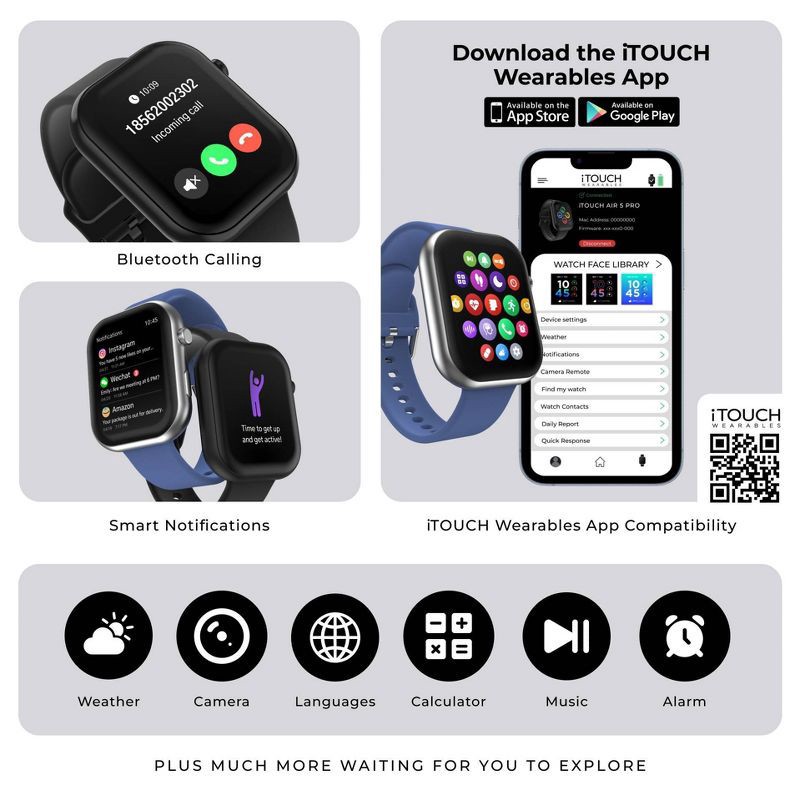 slide 5 of 10, ITouch Air 5 Pro Smartwatch - Black, 1 ct