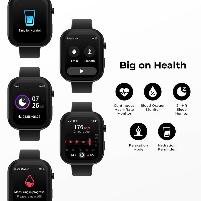 slide 6 of 10, ITouch Air 5 Pro Smartwatch - Black, 1 ct
