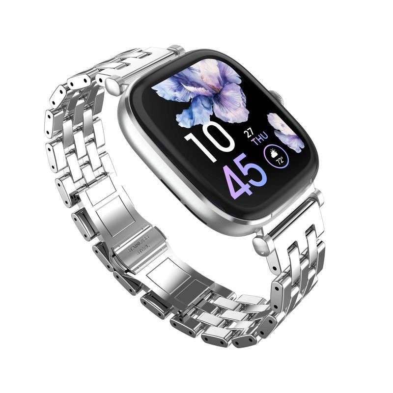 slide 2 of 23, iTouch Belle Silver Case with Silver Metal and Silicon Band Smartwatch Set, 1 ct
