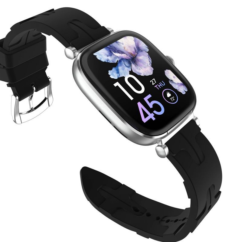 slide 3 of 23, iTouch Belle Silver Case with Silver Metal and Silicon Band Smartwatch Set, 1 ct