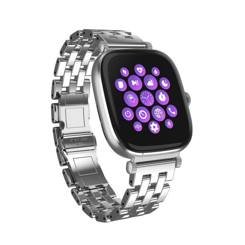 slide 14 of 23, iTouch Belle Silver Case with Silver Metal and Silicon Band Smartwatch Set, 1 ct