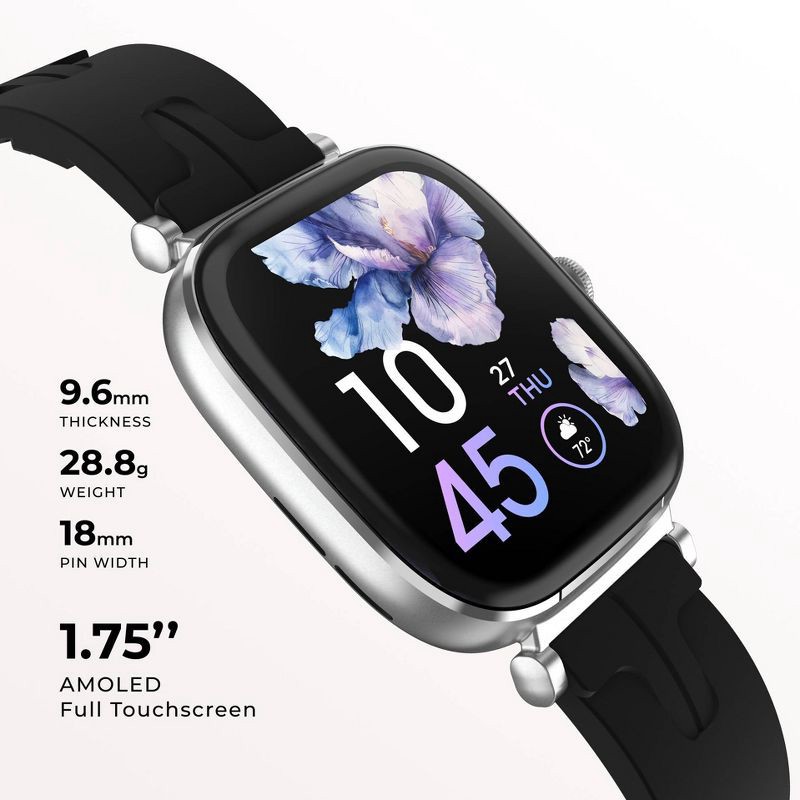 slide 4 of 23, iTouch Belle Silver Case with Silver Metal and Silicon Band Smartwatch Set, 1 ct